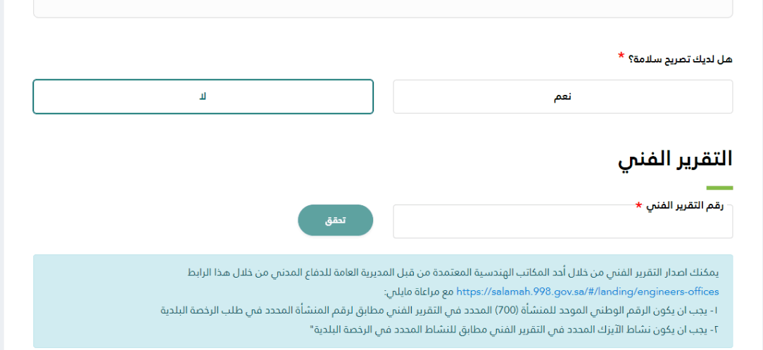 تقرير فني فوري